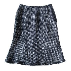 Falda de tweed de lana negra y blanca Gerard Darel