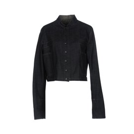 Marithé et François Girbaud Biker Jacke Marineblau Baumwolle