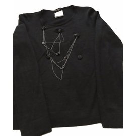 Suéter Chanel Gris de Lana y Cachemira