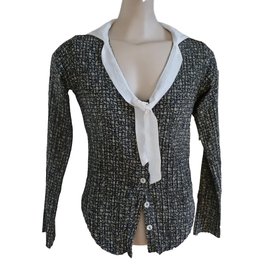Cotélac Hemd Grau Schwarz Gemustert Polyester 36FR