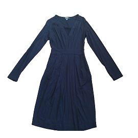 DKNY Kleid schwarz aus Viskose mit Falten XS