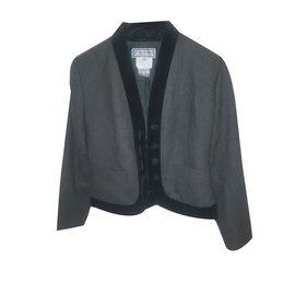 Veste et pantalon en laine Yves Saint Laurent Vert