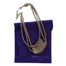 Collar Babylone Perlas de Antracita Facetadas Plata