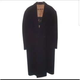 Cappotto Burberry in lana blu uomo L