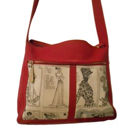 Borsa Rochas in vinile rossa