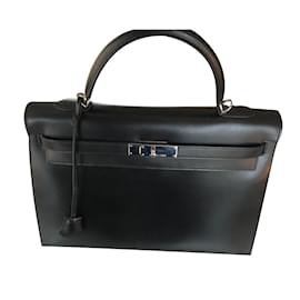 Borsa Hermès Kelly in pelle nera