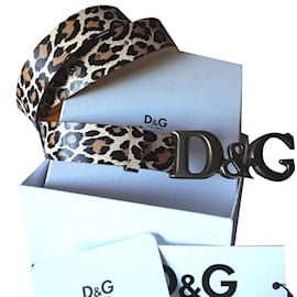 Cintura Dolce & Gabbana in pelle stampa leopardata 90cm