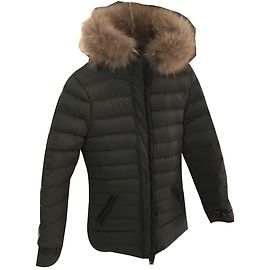 Gertrude Huguette Lange Daunenjacke Fell Khaki
