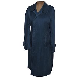 Gabardina Burberry de algodón azul marino corte trapecio