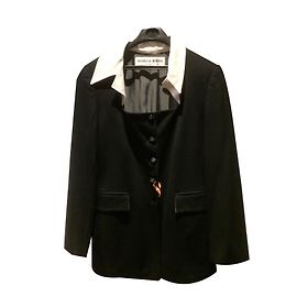 Chaqueta ajustada Mariella Burani blanca y negra de lana