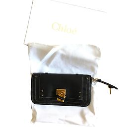 Chloé Clack Wallet Black Leather