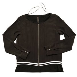 Top bimaterial Marc Cain negro