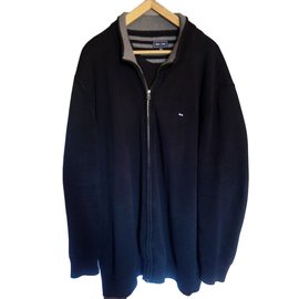 Eden Park Cardigan mit Reißverschluss schwarz Baumwolle 5XL - Autre Marque