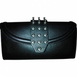 Cartera Alexander McQueen de cuero negro - Alexander Mcqueen