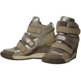 Sneakers con tacco Ash Alex Bis Beige e Oro