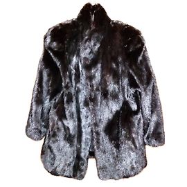 Autre Marque Schwarze Nerzjacke Größe 36/38FR