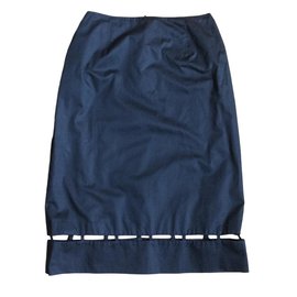 Falda Zapa de popelina de algodón negra Talla M
