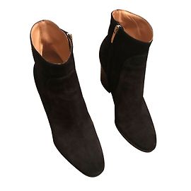 Botines Sergio Rossi de ante negro 37.5