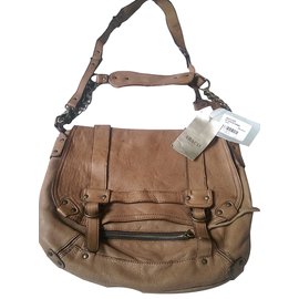 Abaco Octopus leather shoulder bag taupe