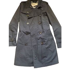 Burberry Brit Trenchcoat Marineblau Baumwolle Größe 36