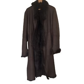 Autre Marque Abrigo largo de piel de cordero marrón PAP KIK Talla 40