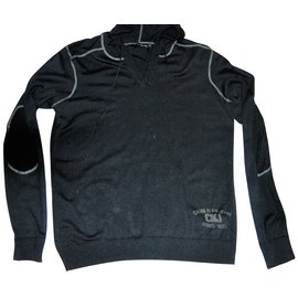 Calvin Klein Jeans Kapuzenpullover Schwarz Seide Baumwolle Kaschmir L