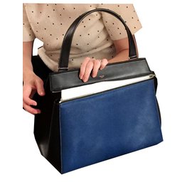 Borsa Céline Edge in pelle nera e blu