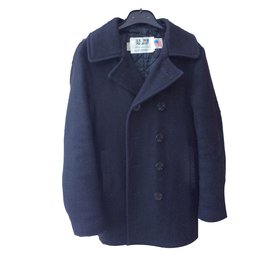 Schott Peacoat aus Wolle Navy Blau
