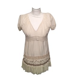 Pinko Couture Seiden Minikleid Beige