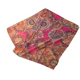 Sciarpa in mussola rosa multicolore - Autre Marque
