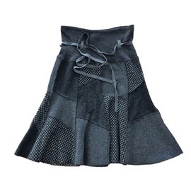 Sonia By Sonia Rykiel Rock aus grauer Wolle mit Patchwork