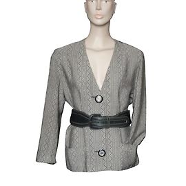 Chaqueta de seda Jean Louis Scherrer con motivos geométricos XL