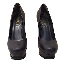 Escarpins Yves Saint Laurent Tribtoo Cuir Gris 37