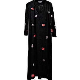 Autre Marque Muriel Brandolini Djellaba Tunica Lunga in Cotone Nero M