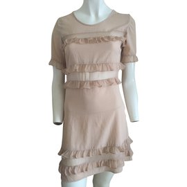 Topshop Seidenkleid Creme