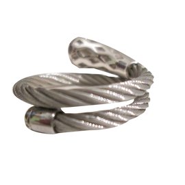 Anello Charriol con Cavi in Acciaio Ritorti e Argento - Autre Marque