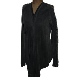 Calvin Klein Asymmetrische Weste Oversize Dunkelgrau Baumwolle XXL