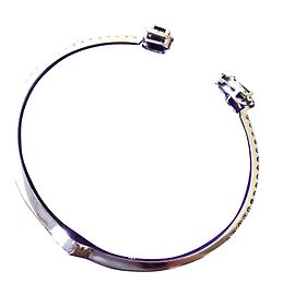 Autre Marque Bracciale in oro bianco con diamanti zaffiri e smeraldi