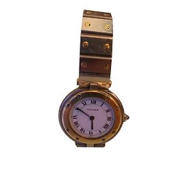 Autre Marque Reloj Cartier Santos Round de oro y acero 33 mm