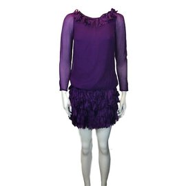 Conjunto de Top y Falda de Seda Reiss Ciruela