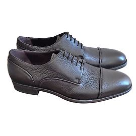 Ermenegildo Zegna scarpe stringate uomo in pelle marrone scuro