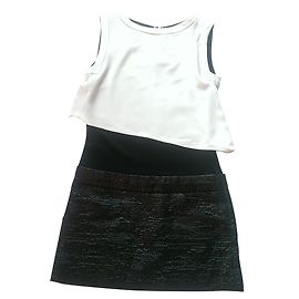 Maje Hurra Trompettenkleid Schwarz Creme