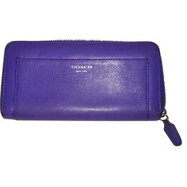 Portafoglio Coach in pelle malva