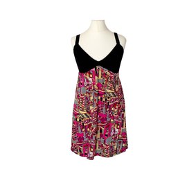 Camisón La Perla Studio de Nylon Negro y Rosa