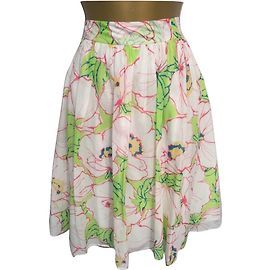 Gonna Moschino Cheap And Chic con stampa floreale in cotone e seta bianca