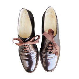Scarpe Derby Robert Clergerie in pelle verniciata bronzo