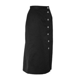 Falda Valentino de algodón negro con botones dorados en V
