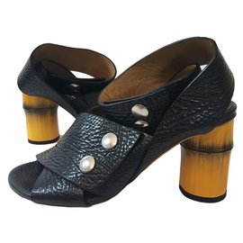Sandali Pica Bamboo Acne in pelle nera