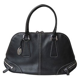 Borsa Tod's Trapeze in pelle nera granulata