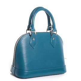 Borsa a mano Louis Vuitton Alma in pelle Epi blu
